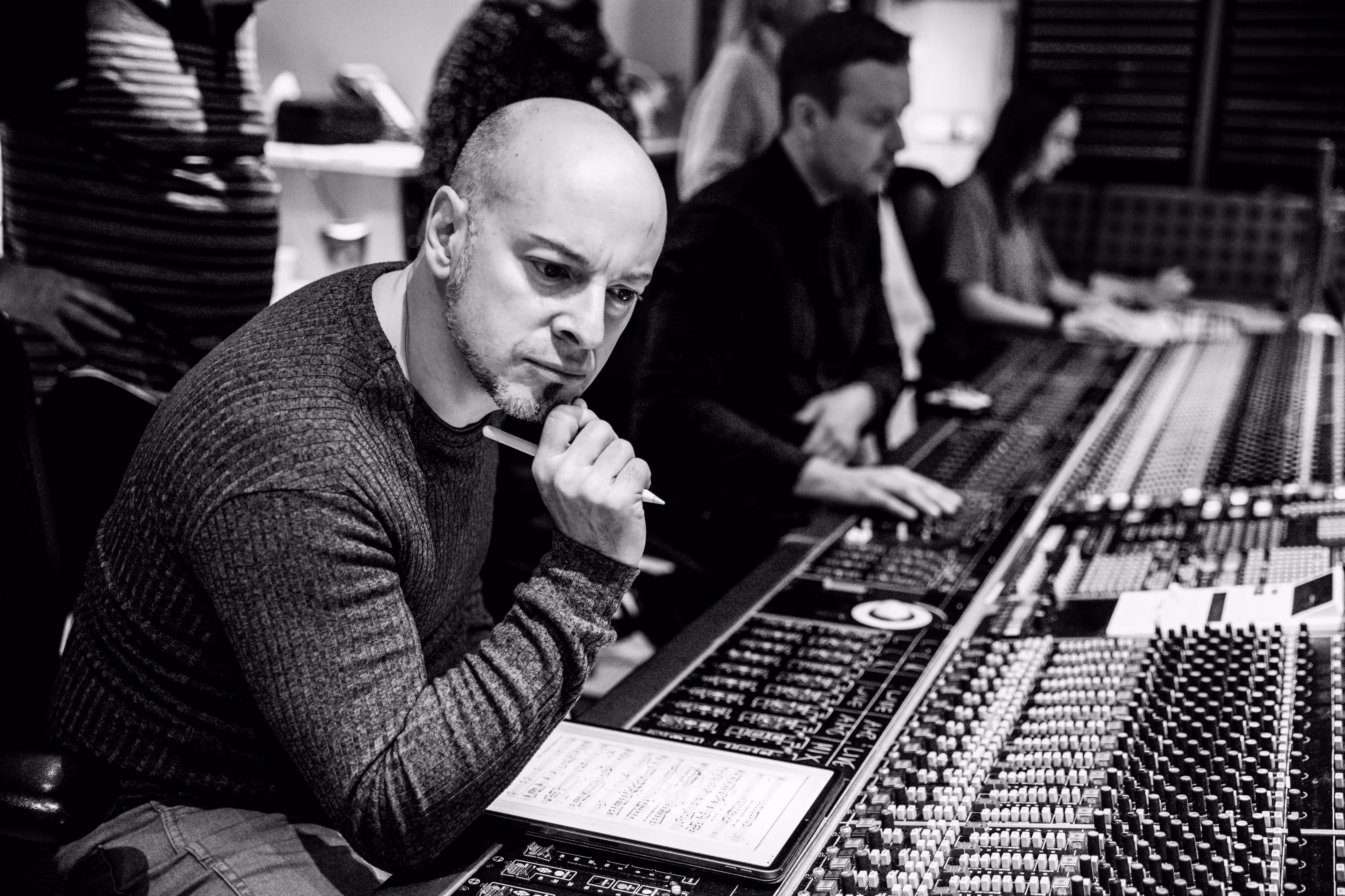 Russell working with singers in the recording studio